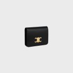 TRIOMPHE COMPACT WALLET IN SHINY CALFSKIN BLACK - Image 2